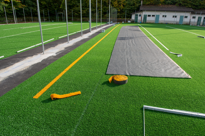 sports field turf just beeing installed