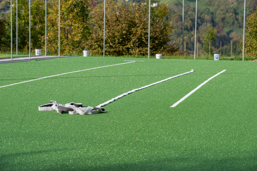 a large soccer field out of synthetic grass