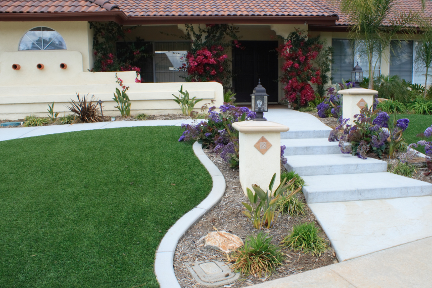 artificial turf on a front yard
